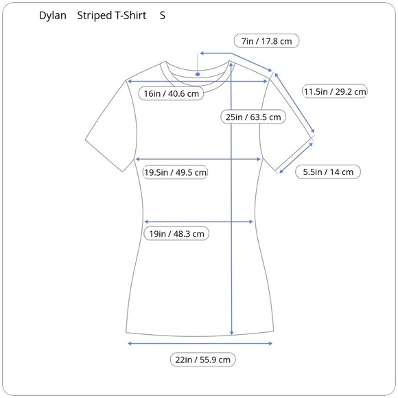 Dylan Boho Flowy Cotton Jean Striped Short Sleeve V Neck Ties Top Small S - Picture 11 of 12